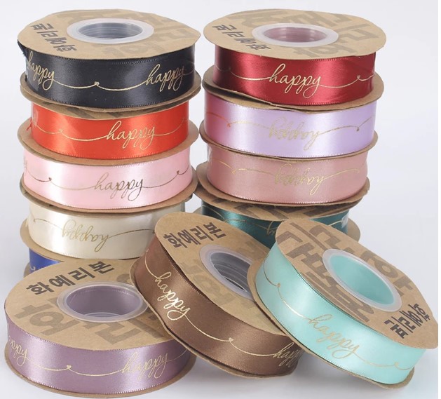 CINTA DECORATIVA HAPPY SATINADA X 1 ROLLO 25 yd