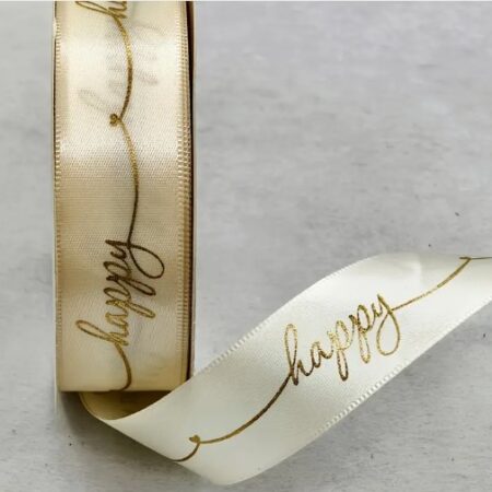 CINTA DECORATIVA HAPPY SATINADA X 1 ROLLO 25 yd