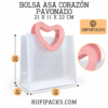 Bolsa Pavonada 21x11x22 cms. Asa Corazón Rosada