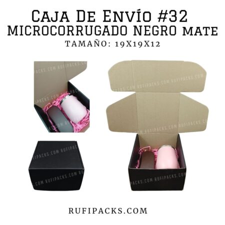 CAJA DE ENVIO #32 MICROCORRUGADO NEGRO (INTERIOR)