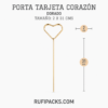 Porta Tarjeta de Metal Corazón Dorado para Ramos (2 x 31 cm)