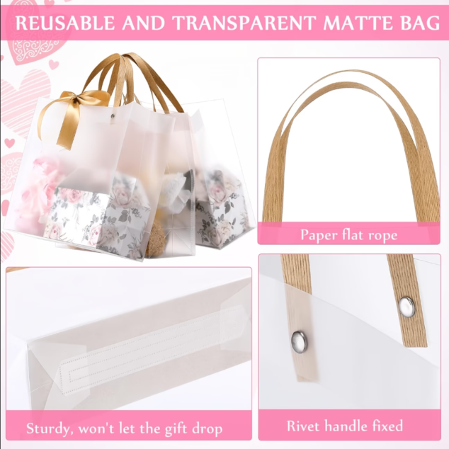 Bolsa de Regalo Pavonada 25x11x35 cm con Asa Kraft